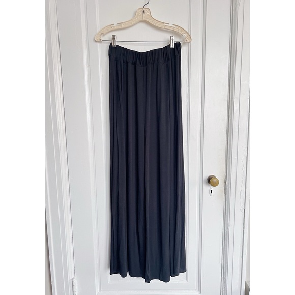 Free People • FP Beach Alia wide leg pants black flowy jersey knit palazzo - Picture 2 of 11